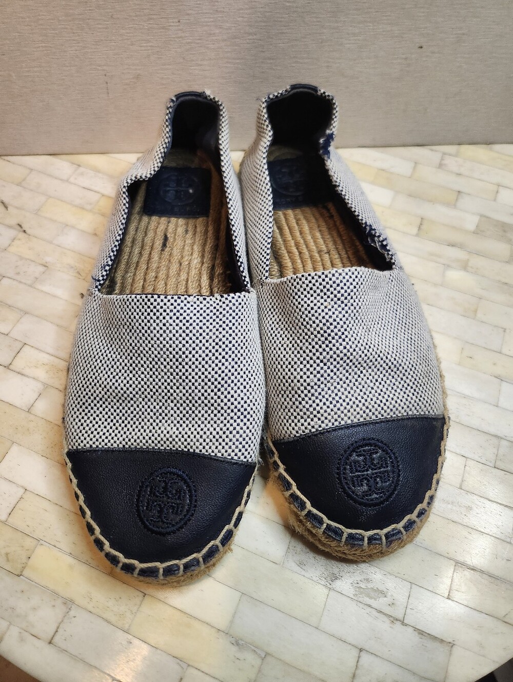 Tory Burch color-block canvas espadrilles size 7.5